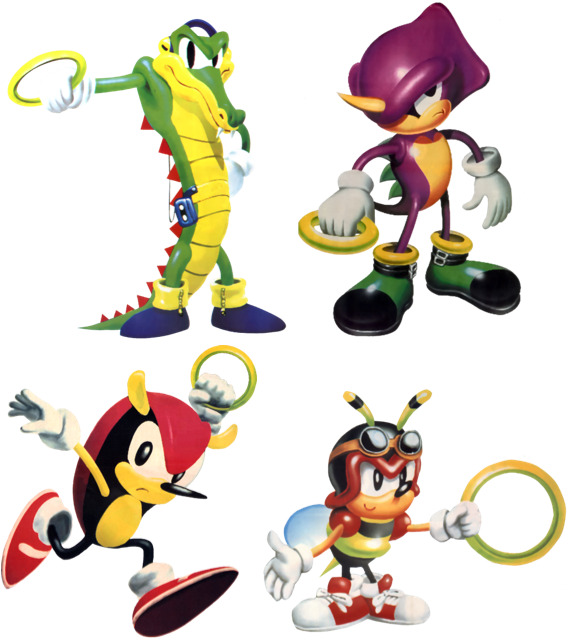 SEGA Knuckles Chaotix Stickers Pin Buttons or Prints Incl. Knuckles Mighty  Ray Espio Vector Charmy Bee Heavy & Bomb -  Israel