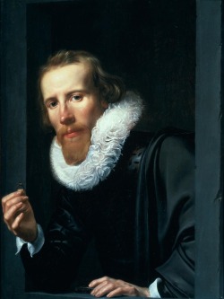 pearls-and-empty-rooms:  Portrait of a Man with Ring and Touchstone 1617 Werner Jacobsz. van den Valckert Oil on panel 