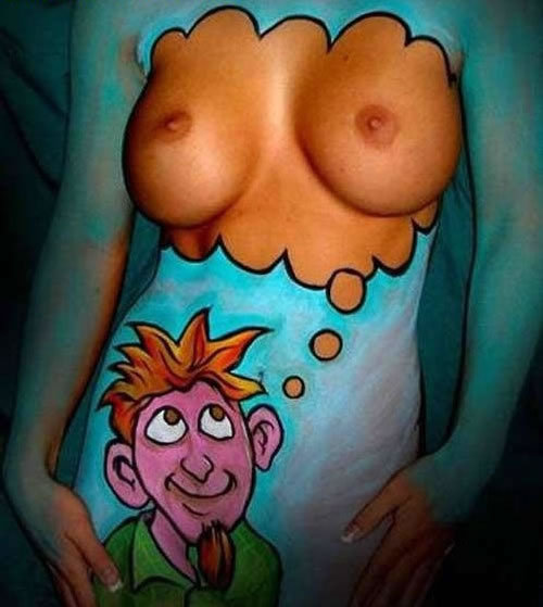 Animal body paint women