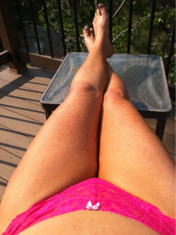 boredmilf:  I wonder what my neighbors think about me having coffee on the deck in a thong…