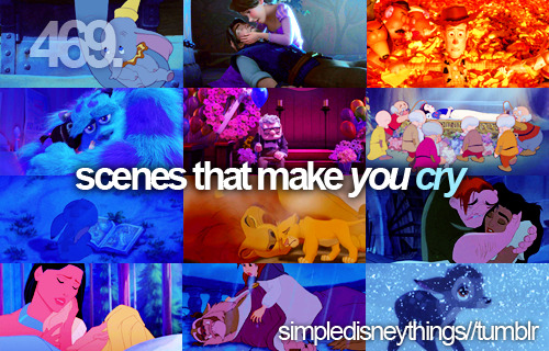 zambicandy:  Toy Story3,Monsters Inc, Up, The lion king, and Bambi make me tears. The rest: meh. 