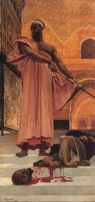 welovepaintings:  Henri Alexandre Georges Regnault (1843-1871)Summary Judgment under the Moorish Kings of GranadaOil on canvas1870146 x 302 cm(4’ 9.48” x 9’ 10.9”)Private collection 