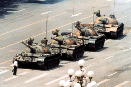 herochan:  It was 22 years ago today that the Unknown Rebel aka “Tank Man” blocked the path of tanks during the Tiananmen Square protests of 1989 in Beijing, China.  “Tank Man” stops the advance of a column of tanks on June 5, 1989, in Beijing.