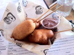 Kobe Beef Corndogs With Purple Mustard. No, I Don&Amp;Rsquo;T Know Why It&Amp;Rsquo;S
