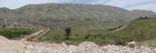 Reposted from before, this photo shows from right to left: The Shouting Hill, topped by a UN outpost