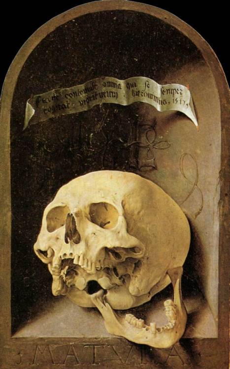 poisonwasthecure: Trompe-l’oeil Skull Jan Gossaert 1517 I need an early-modernist gang-sign. B