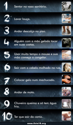  10 coisas agoniantes para fazer no frio