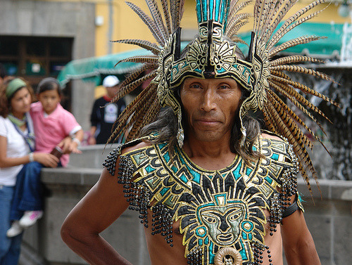 Aztec Dancer in Tlaxcala (by Jesus Guzman-Moya)