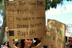 veganmudblood:  [TRIGGER WARNING: RAPE] thedailywhat:  Sign Of The Times of the Day: If you falsely believe any of the first three increase a woman’s chances of getting raped, please peruse this. [reddit.]  