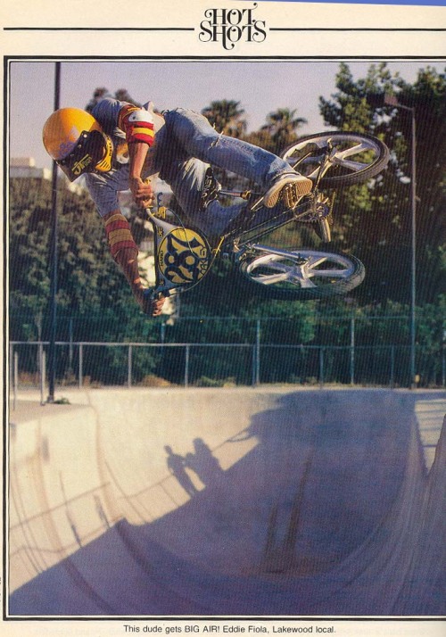 bmxsociety: Fiola, riding a Quadangle with Webco mags. Circa 1981