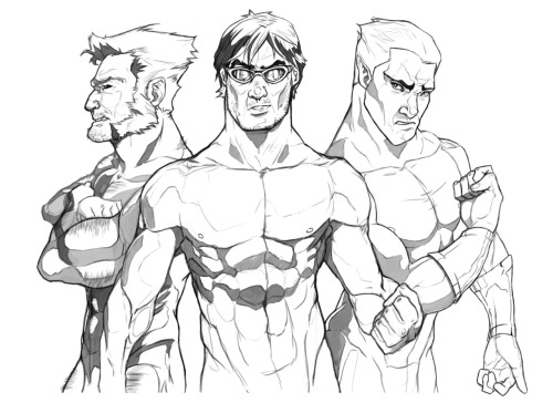 Wolverine & Cyclops & Namor [looks a lot like Terry Dodson’s art~]