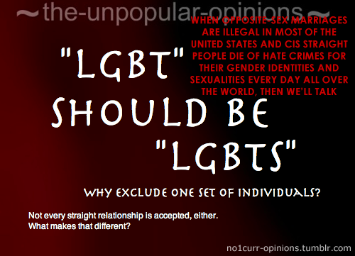 resurrectedrule:no1curr-opinions:[Image: white text on a red and black background that reads “‘LGBT’