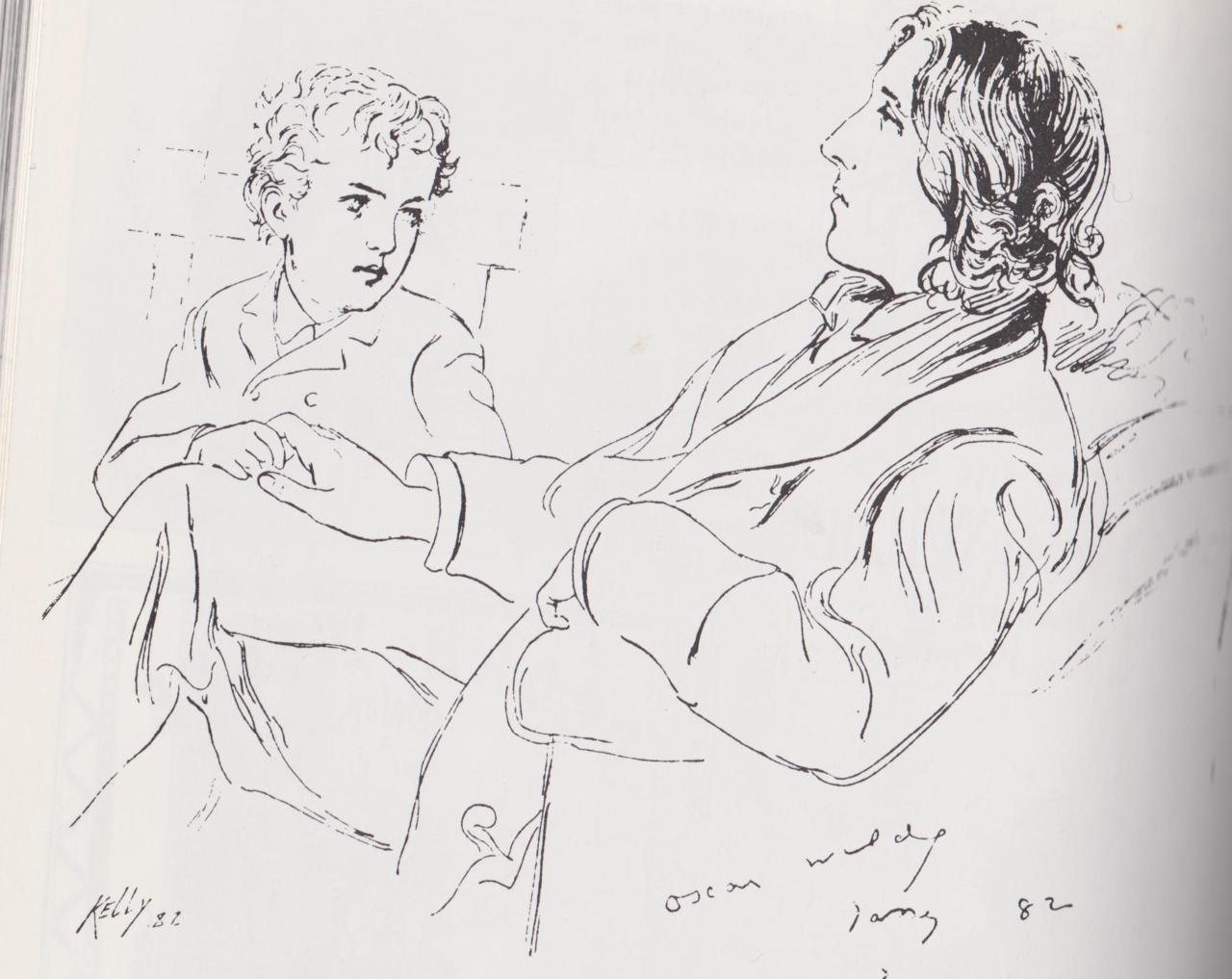 v-wild:Sketch of Oscar Wilde by Edward James Kelly.