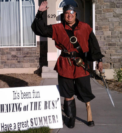 Dad spends school year waving at bus, embarrassing son