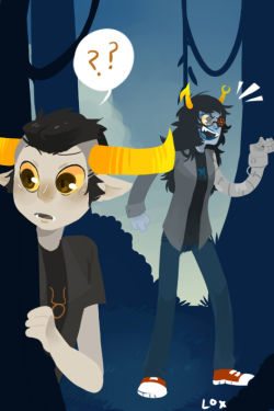 rockafilly:  some Vriska and Tavros :U i don’t think i’ve ever drawn tavros more than a sketch, i needed to fix that 
