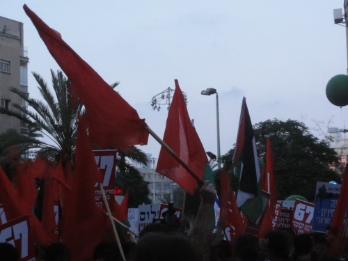 While in Tel Aviv we had the interesting opportunity to watch a march and demonstration calling for 