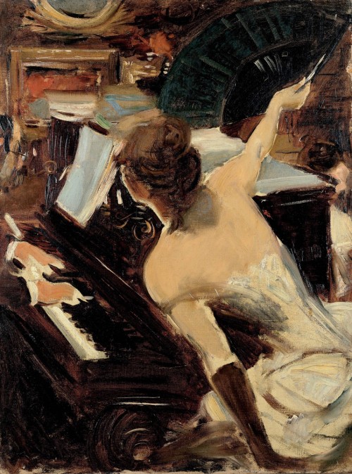 veareflejos:The Singer, c. 1884Giovanni BoldiniOil on canvas,Gallerie d’Arte Moderna e Contemporanea