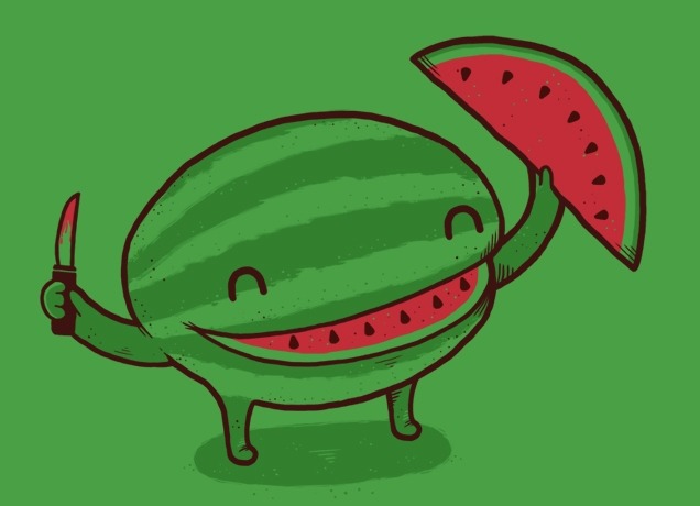 threadless:  Happy Summer! Grab some watermelon and A Happy Slice of Life by Aaron