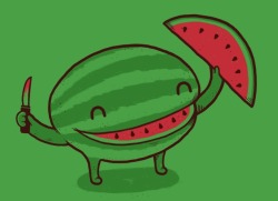 Threadless:  Happy Summer! Grab Some Watermelon And A Happy Slice Of Life By Aaron