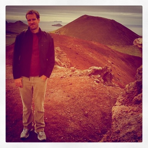patopaez:  Brian and the volcano. #westmann #iceland  (Taken with instagram) 