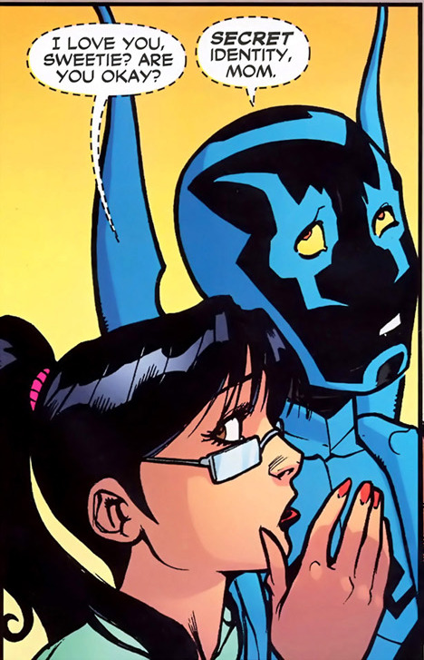 tomorrowwoman:reyesrobbies:-blue beetle #31Bianca Reyes is one awesome mom.