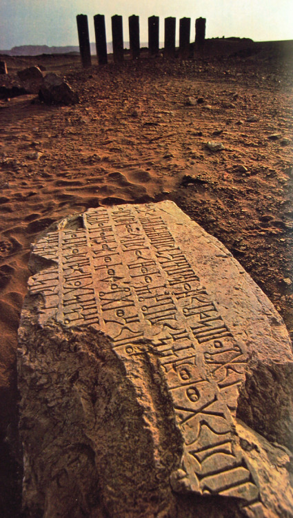 touba:touba:“Pillars of a Sabaean moon-god temple near Marib, Yemen loom beyond a broken slab. In th