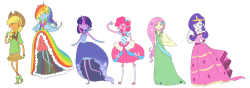 foreverajarvis:  pinkie-pie:  by ~GiraffeWizardry!  oh my heck these are THE BESTEST PONY PRINCESSES  EEEE