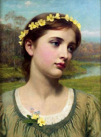 Young Woman with Garland, Sir Frank Dicksee