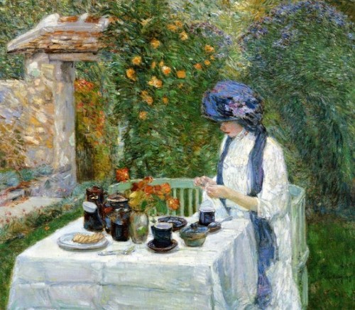 French Tea Garden, Frederick Childe Hassam 