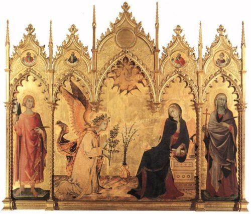 Simone Martini, Annunciation, c. 1333, tempera on panel.  Galleria degli Uffizi, Florence