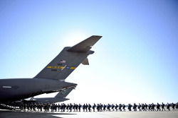 youlikeairplanestoo:  Happy Birthday to the U.S. Army! 236-years-old and still kickin’ ass! U.S. Army paratroopers from the 82nd Airborne Division prepare to load a U.S. Air Force C-17 Globemaster III cargo aircraft during the Joint Operational Access