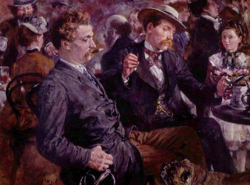 erinaa:  At the beer garden, Adolph Von Menzel, 1883 
