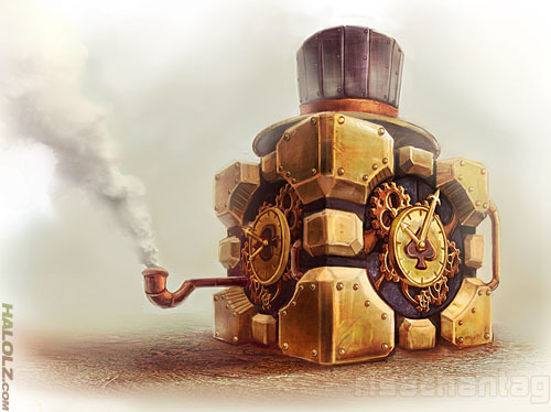 the-deadlands:  Pretty sure that Steampunk Companion Cube is the most classy thing