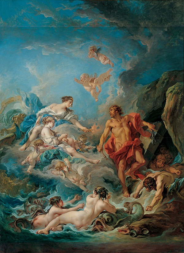 jordansartmuseum:  François Boucher. Juno Asking Aeolus to Release the Winds. 1769.