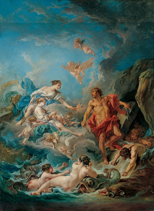 jordansartmuseum:  François Boucher. Juno Asking Aeolus to Release the Winds. 1769. Oil on canvas. Kimbell Art Museum. Fort Worth, TX. USA. 