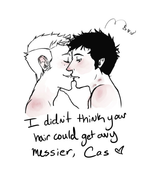 andidontsleep asked: 2011-06-10 23:47I know you asked for porn, but…I could really use some Dean/Cas cuddling right now. You can make it post-coitus cuddling/spooning if you so choose! Thank you! <3