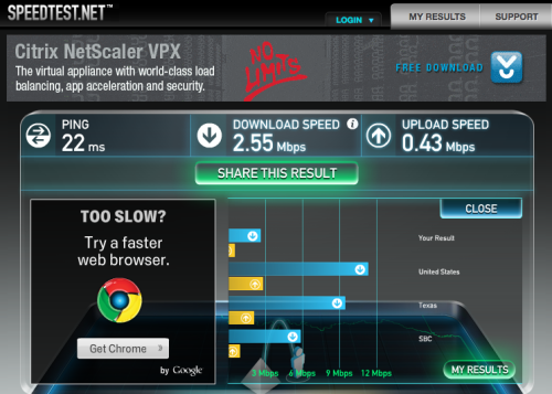 I have never understood why the internet at the house was so slow.It’s also a shame how low SB