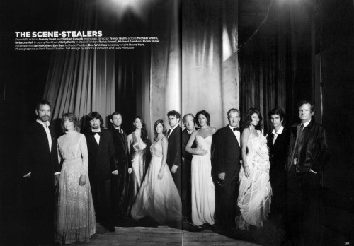 whiskeywithrayna:Mario Testino behind the camera. Jeremy Irons, Eve Best, Kelly Reilly, Ben Wishaw, 