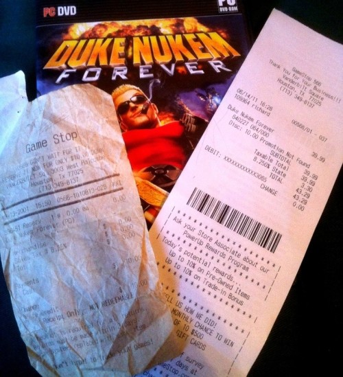 ooliquidnightoo: 10 Year Old Duke Nukem Pre-Order (Finally) Redeemed FriesWithThat: “Just think, if he had taken that บ and put it in an interest bearing checking account it would be worth around บ.75 today.” 