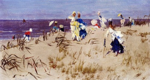 Elegant Women on the Beach, Frederick Hendrik Kaemmerer 