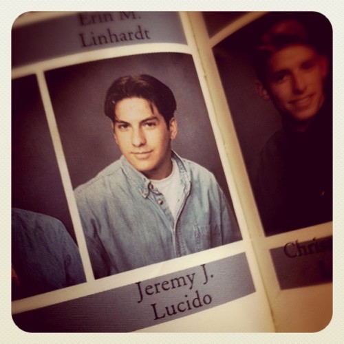 jeremylucido:  I found my High School yearbook while packing up.  (Taken with instagram) What a cutie! Who would have known such a handsome young man would turn out so well!! 