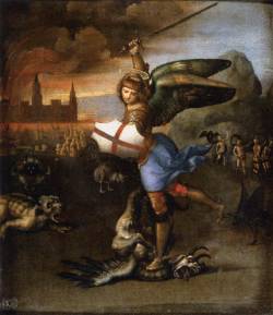 Artmagnifique:  Raphael. St Michael And The Dragon, 1503-1505, Oil On Wood, Louvre,