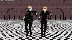 justhetaliathings:  traveltimeandspace:  【APヘタリアMMD】ヒーローと眉毛でTecktonik  Here is the gif for number 68 since you guys wanted it 