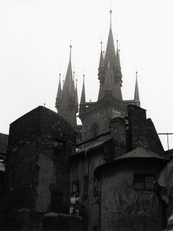 Old Prague, towers of the Theyn Church photo by Jan Parik, 1960