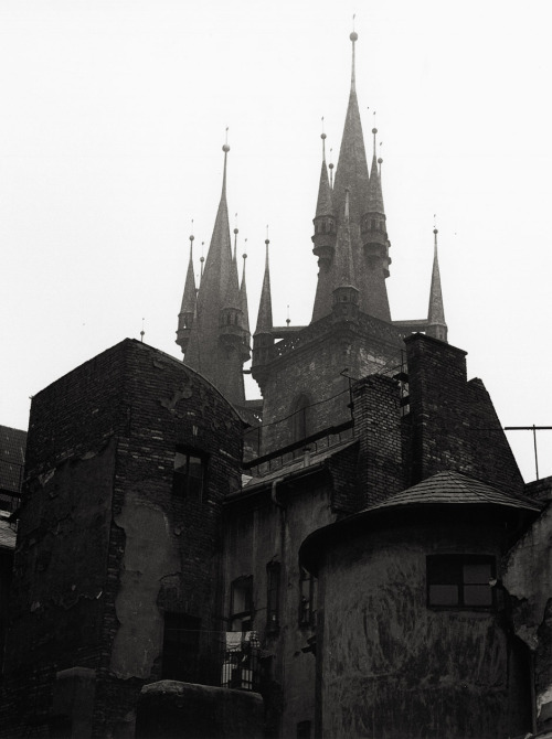 Old Prague, towers of the Theyn Church photo adult photos