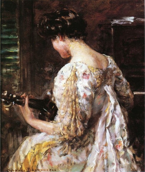 Woman with Guitar, James Carroll Beckwith