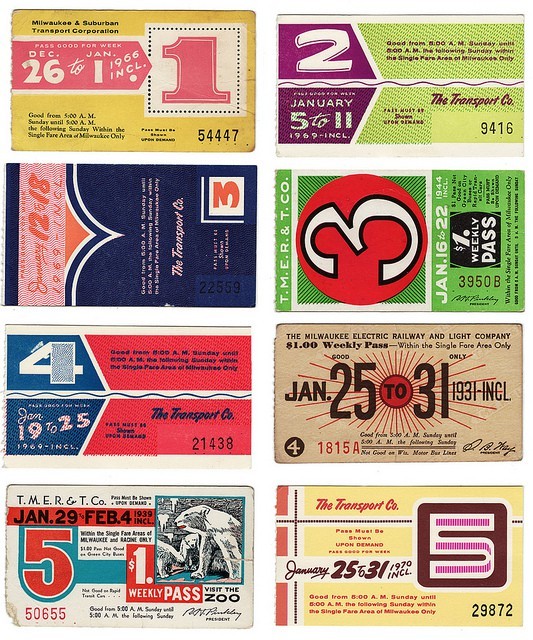 Vintage Milwaukee Bus Passes