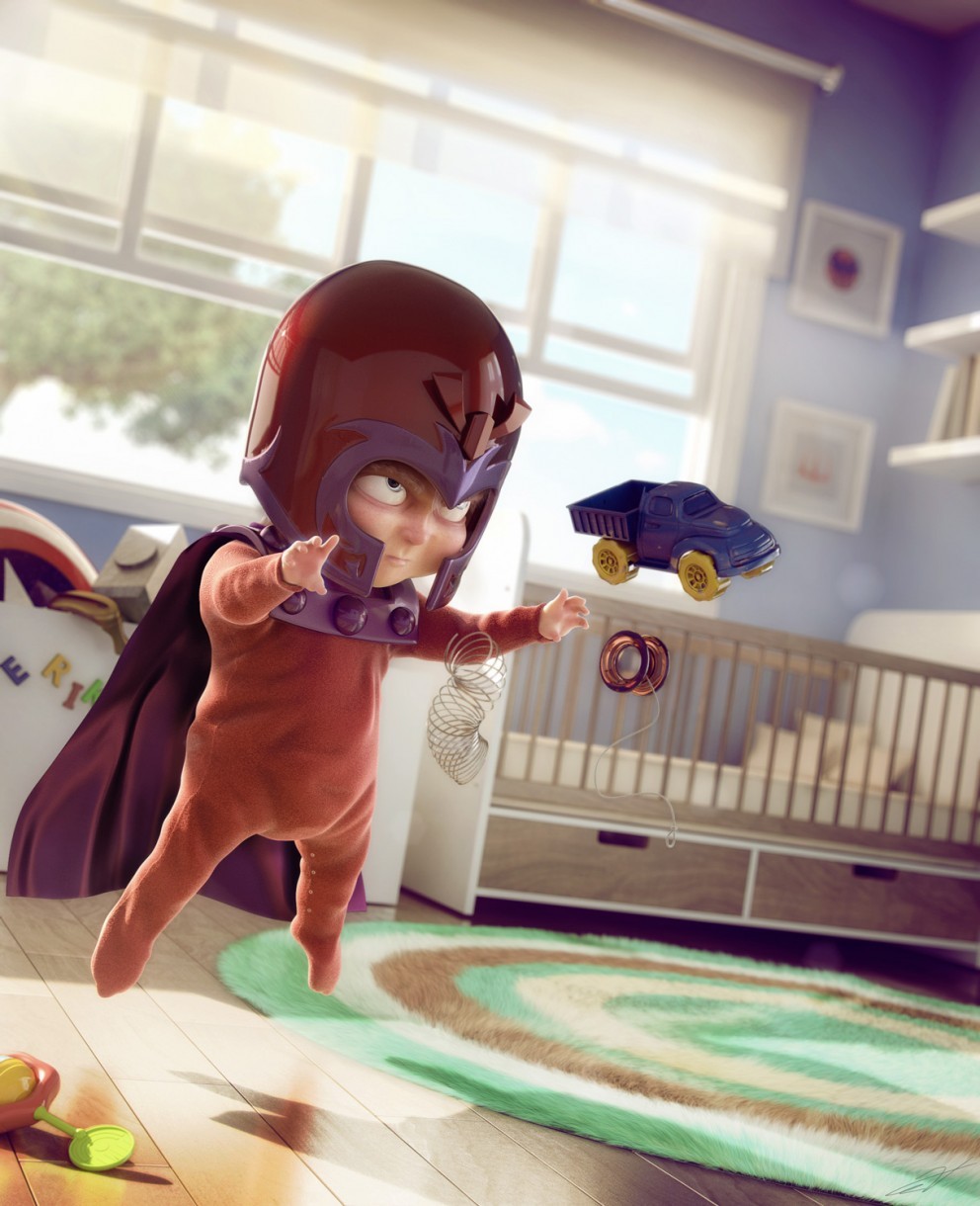 Awesome fan art of the day: “Baby Magneto” by Victor Hugo Queiroz
Link