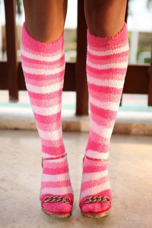 Ashley Bulgari @ Watch4Beauty.com  Cute socks and heels. ♥