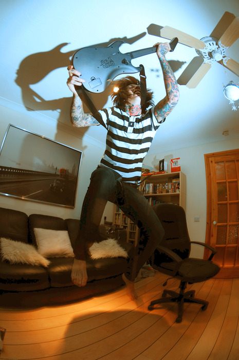 imtheplagueofdisaster:  going hard on guitar hero! yeah oli!